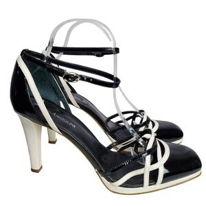 Enzo Angiolini Heels Womens 9.5 Eabreton Patent Leather Stiletto Black White